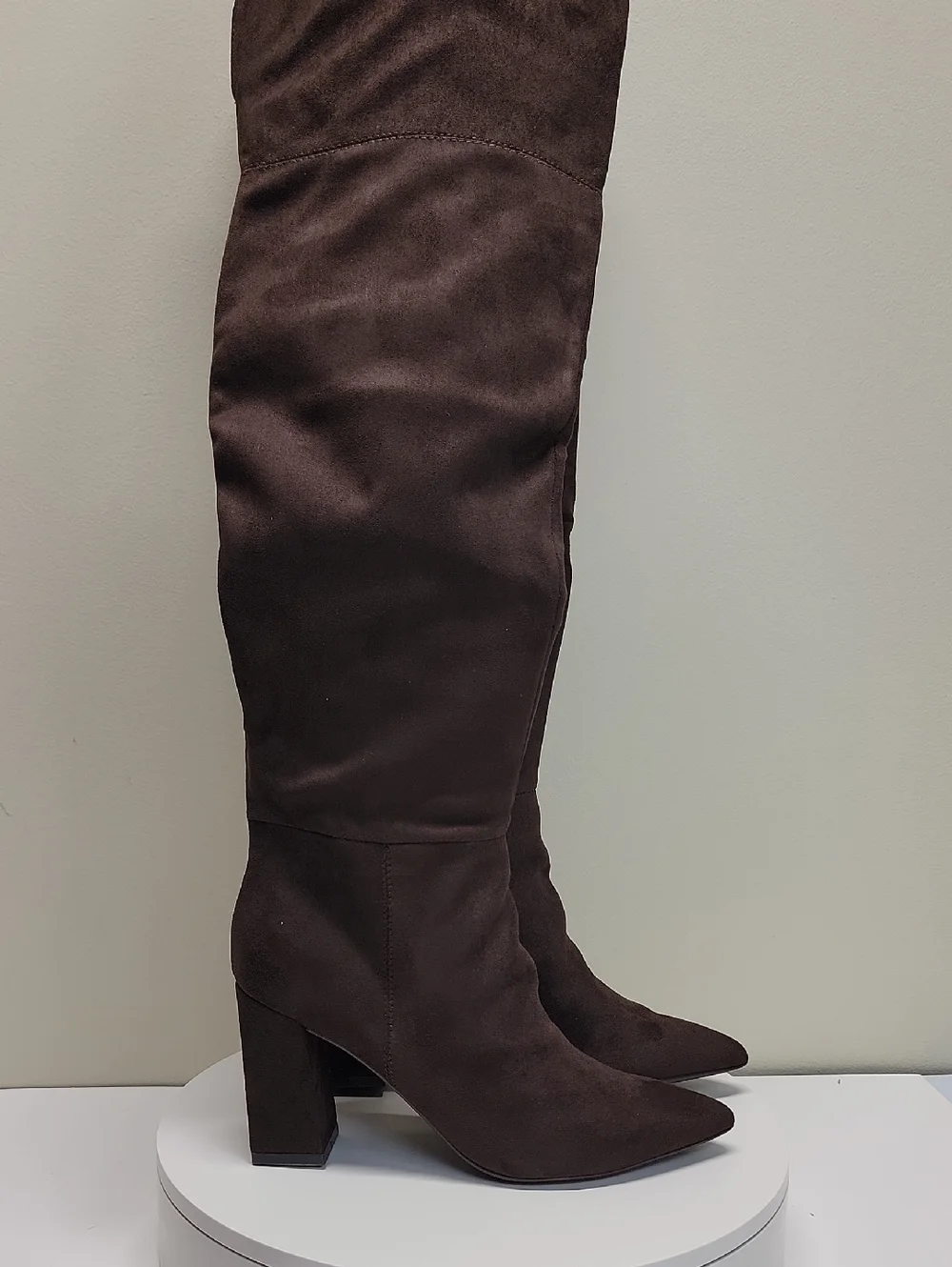 Marc Fisher NEW IN BOX Faux-Suede Over-the-Knee Boot - Dark Brown